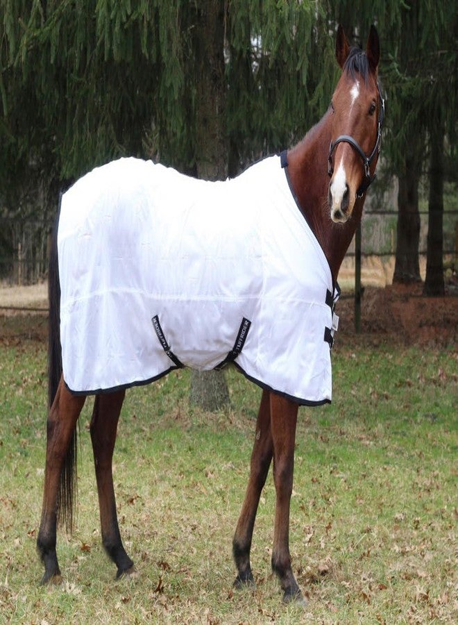 TuffRider Comfy Mesh Fly Sheet | UV Protection Horse Sheet, Standard Neck, 130 Grams Breathable Polyester Mesh - White - 57 - Image 2